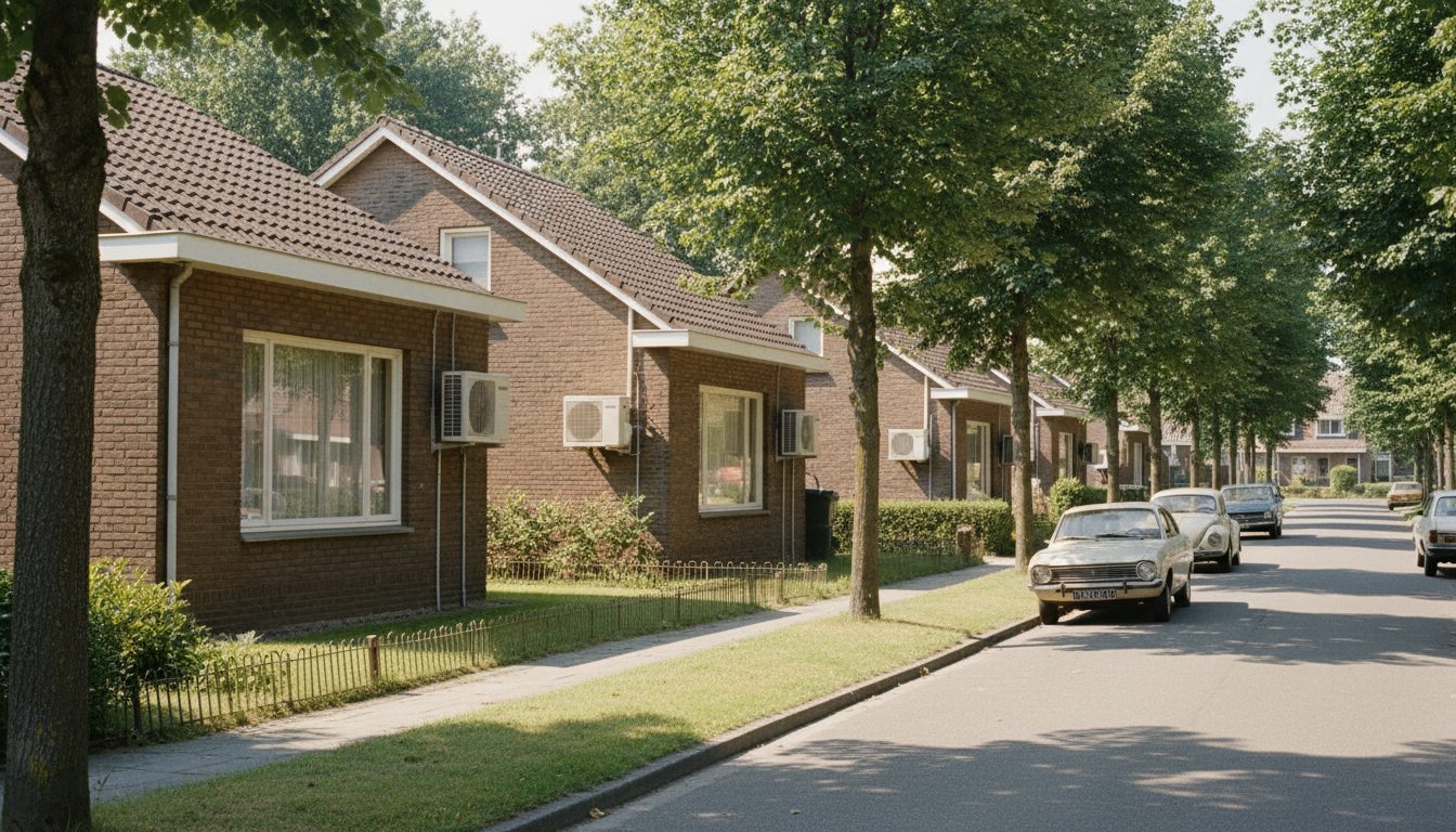 Airconditioning installatie bij bakstenen woning in Vlaanderen