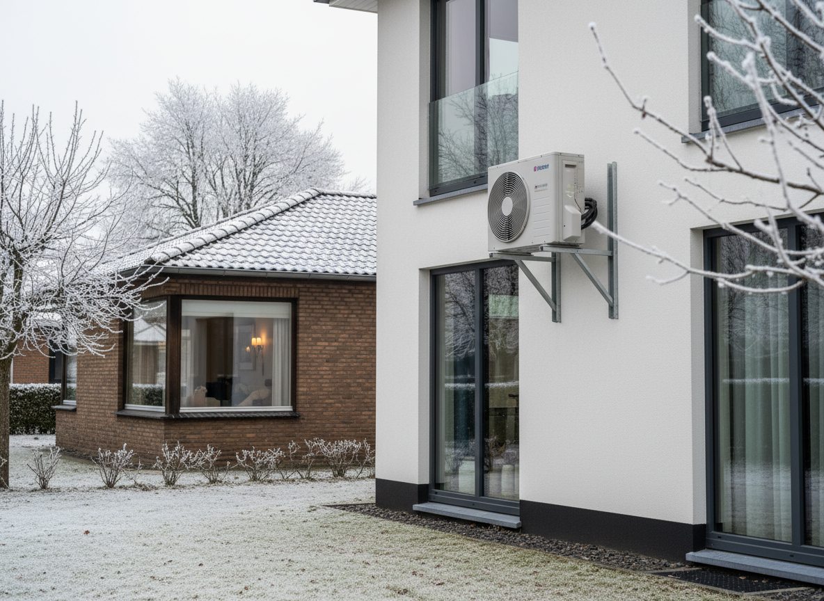 Airconditioning installatie bij moderne woning in Vlaanderen